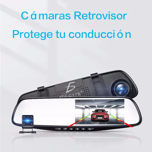2 Cámaras Retrovisor Frente Y Trasera Graba Nocturna